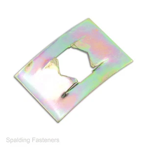 Metric Sized Zinc Plated Steel Flat Rectangular Push On Clips - Picture 1 of 3