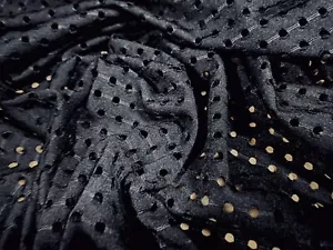 Airtex Stretch Spandex Mesh Fishnet Jersey Fabric, Per Metre - Plain - Black - Picture 1 of 4