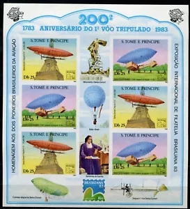 Sao Tome_268 1983 IMPERFORATE aviation transport SHEET MLH - Picture 1 of 3