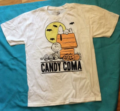 Camiseta de Halloween Peanuts Snoopy and Charlie Brown para niños talla XL. caramelo coma.Nuevo Foto 1 de 4