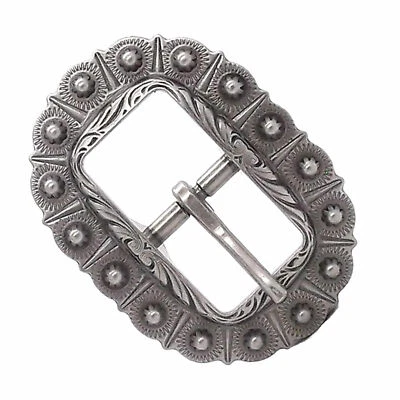 Engraved Bridle Buckle Antique Silver 5/8" 7850-21 - Image 1 of 2