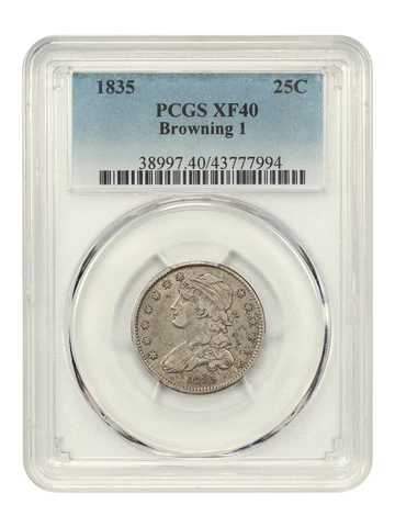 1835 25c PCGS XF40 (Browning 1) Cover