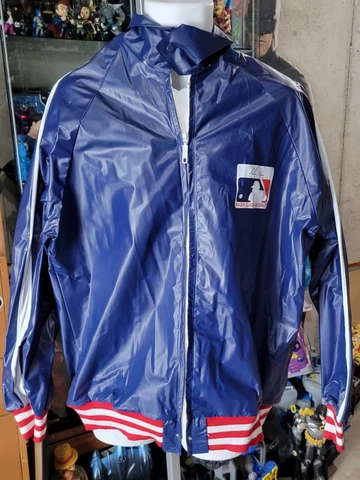 Nolan Ryan MLB Baseball Rain Jacket Windbreaker Coat XL Red Blue Cover