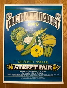 Vintage PIKE PLACE MARKET Seventh 7th Annual Street Fair POSTER 1978 Seattle EX - Picture 1 of 9