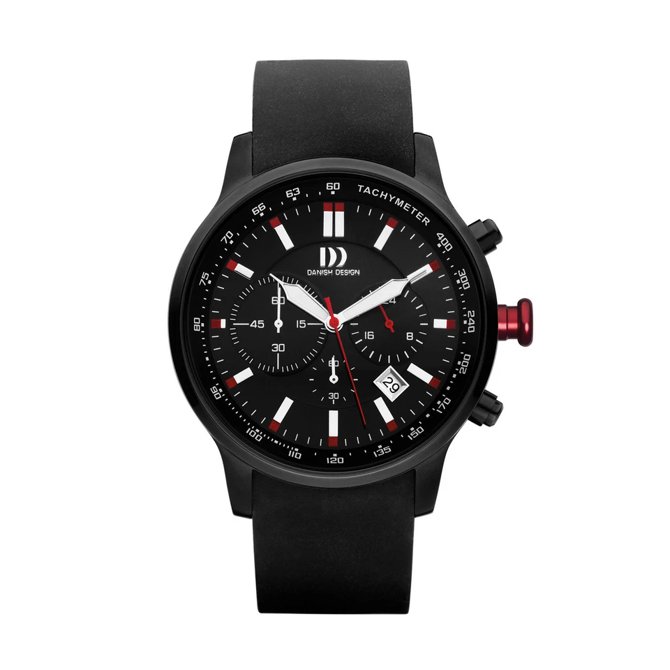 Danish Design IQ14Q996 Steel Chronograph Black Rubber Quartz Sport Men's Watch - Image 1 of 1