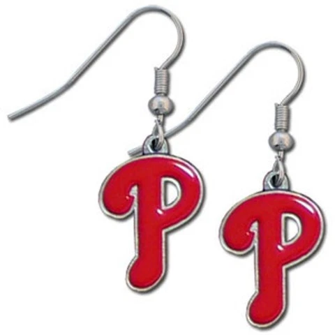 Philadelphia Phillies Dangle Earrings (Chrome) Licensed MLB Baseball Jewelry Cover