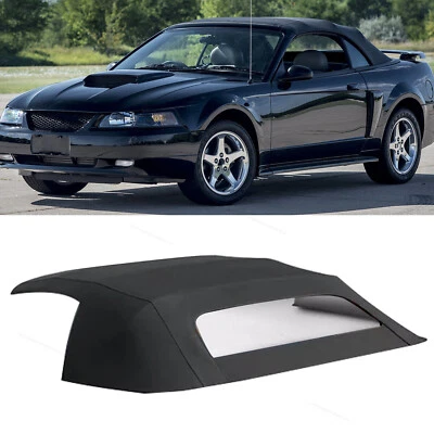 Fits 1994 1995-02 03 04 Ford Mustang Soft Top W/window Plastic Convertible Black - Image 1 of 4