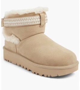 UGG CLASSIC ULTRA MINI ALPSEY MUSTARD SEED/BIRCH SIZE 9M - Picture 1 of 7