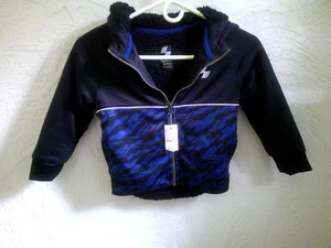 The Childrens Place Sport Jacket Coat Fur Lined Size XS 4 Navy Black NWT - Picture 1 of 4
