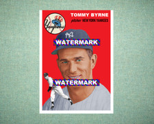 Tommy Byrne New York Yankees 1954 Style Custom Baseball Art Card