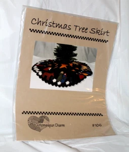 Vtg Christmas Tree Skirt Uncut Pattern 35” Homespun Charm Wisemen Felt Manger - Picture 1 of 2