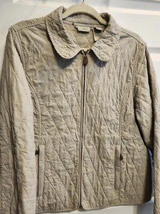 LL Bean Womens XL Petite  Beige Quilted Full Zip Jacket - Picture 1 of 6