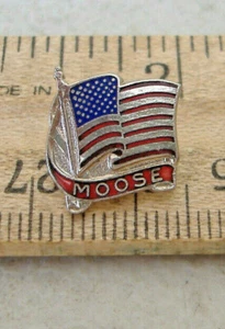 MOOSE ~ BANDIERA AMERICANA ~ SPILLA CRAVATTA - Foto 1 di 3