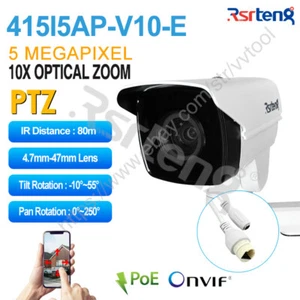 10x Zoom PTZ IR 80m 5MP P2P Poe H.265 IP66 Security Camera 415I5AP-V10-E Rsrteng - Picture 1 of 12