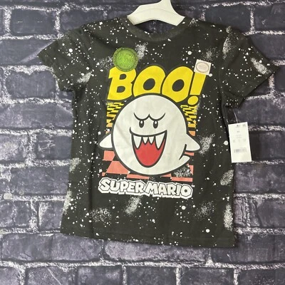 Nintendo Super Mario Boys XS  Spooky Boo Short Sleeve Shirt  Top X-Small - Image 1 of 4