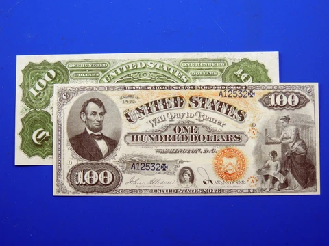Reproduction $100 1875 LT US Paper Money Currency Copy Cover