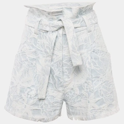 Pantalones Cortos IRO Azul Jacquard Denim Borde Crudo Cinturón S Foto 1 de 4