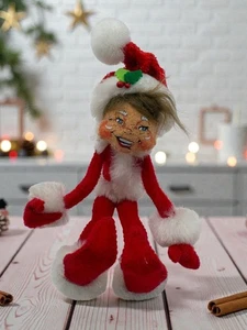 Annalee Weihnachtselfe Figur 2012 Mobilitee beweglich weiß und rot - Bild 1 von 9