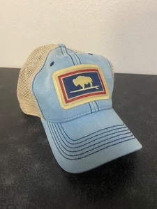 S.L. Sombrero ajustado Revival, bisonte en tabla de surf, malla no estructurada, cierre a presión *NUEVO* - Imagen 1 de 8