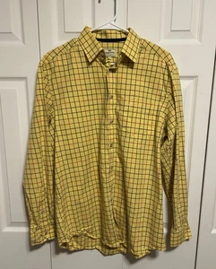 Hoggs Of Fife, Long Sleeve Yellow Governor Premier Tattersall Button Shirt, 16” - Picture 1 of 14