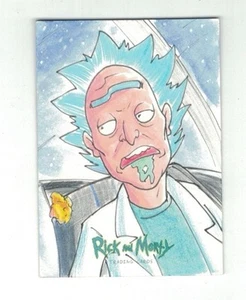 RICK SANCHEZ Cryptozoic Rick And Morty Season 2 ART SKETCH #1/1 Emmanuel Braga - Picture 1 of 2