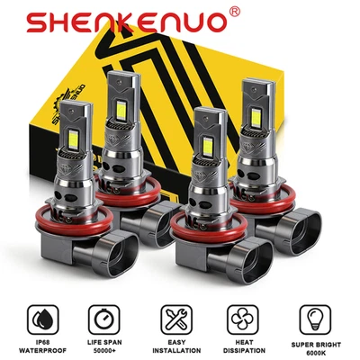 4pcs H8/H9/H11 For Freightliner 114SD 2012-24 LED Headlight Bulbs High/Lo Beams — 第 1/4 张图片