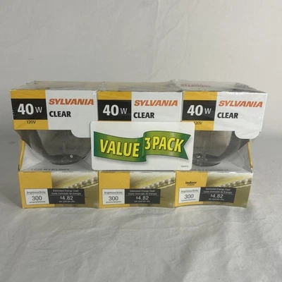3 Pack Sylvania 40w 120v Double Life Clear Globe Light Bulbs Indoor G25 - Image 1 of 3