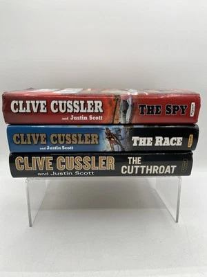Clive Cussler Issac Bell Adv. HC Book Lot Of 3 W/Justin Scott Spy,Race,Cutthroat - Image 1 of 4