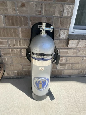 Vintage Aluminum Aqua-Lung Scuba Diving Tank US Divers Navy MK.1 - Dacor Harness - Image 1 of 4