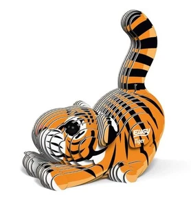 NEW #012 Tiger 3D Cardboard Model Kit From Eugy 34 Piece Puzzle Ages 6+ - Picture 1 of 2