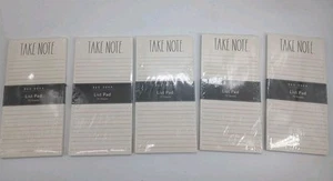 (Lot Of 5) Rae Dunn TAKE NOTE. Notepad 70 Sheets Each (Sealed) - Picture 1 of 6