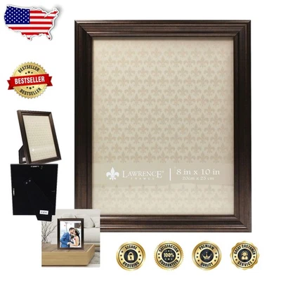 Moldura para fotos bronze 8x10 - Acabamento esfregado a óleo, parte traseira de veludo, parede de mesa - Imagem 1 de 4