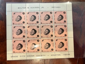 Apollo 7 Schirra Mini-Sheet SCCS Space City Cover Society MNH NLP NASA Local !! - Picture 1 of 1