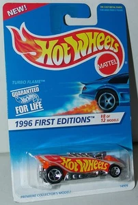 Hot Wheels 1996 primeras ediciones 8 de 12 Turbo Flame #369 - paquete Turbo Flame - sin usar - Imagen 1 de 1