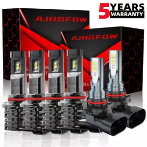 For Chevrolet Silverado 3500 Classic 2007 6x 6000K LED Headlight Fog Light Bulbs - Picture 1 of 12