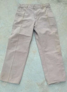 LEER Pantalones de Trabajo Carhartt Para Hombre Beige Calce de peto 33x30 Usados Manchados - Imagen 1 de 11