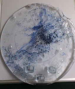 Holmegaard .Unique glass candle holder signed by Michael Bang.Art glass.1970's - Picture 1 of 4