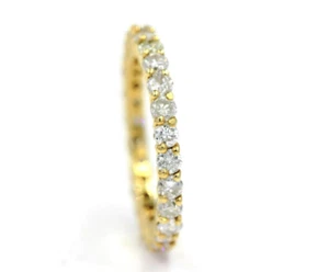 14K Yellow Gold Eternity Band Natural Round Diamond 1.90 CTW Engagement Ring - Picture 1 of 5