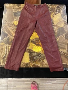 mixit genuine leather burgundy pants, size 8 - Picture 1 of 12