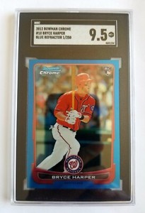 2012 TOPPS BOWMAN CHROME BLUE REFRAC BRYCE HARPER RC! 1/250! SGC 9.5! 1/1! FIRST