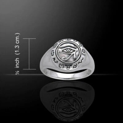 EYE OF RA * EGYPTIAN GOD HORUS .925 STERLING SILVER RING by Peter Stone - - Изображение 1 из 4