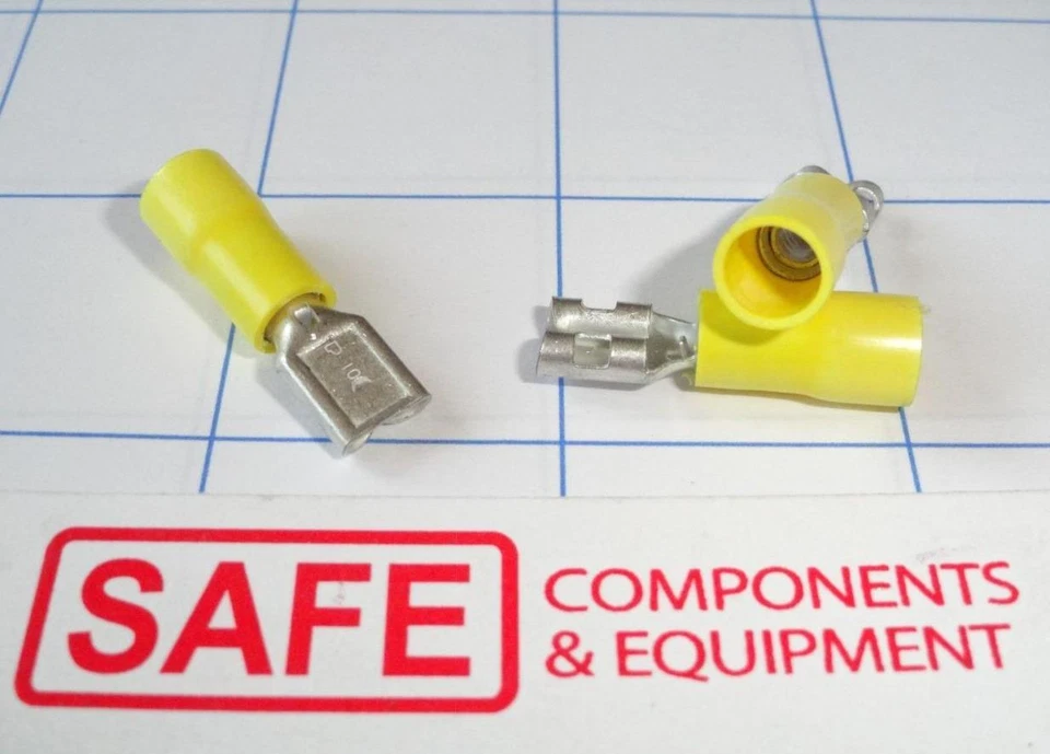 Panduit DV10-250-L Female Disconnect QTY-10 12-10AWG Vinyl Insulated Yellow E24 - Image 1 of 1