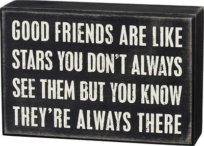 Primitives by Kathy 17423 Box Sign, Good Friends, Wood, 6" x 4" - Image 1 of 3
