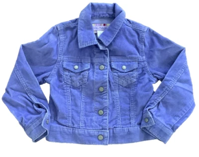 Antigua Chaqueta Pana Azul Marino Lila Niñas Talla XS 3-4 De Colección 1994 Botón Usada en Excelente Condición Foto 1 de 3