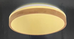Lampada plafoniera plafoniera decorazione legno rotonda luce LED 39 cm 997094 - Foto 1 di 2