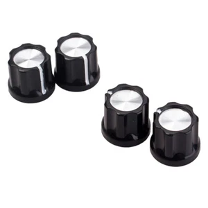 4 STCK. Langlebig Pot-Regler Verstärker-Regler Silber D-Typ Schaft Regler für Gitarre - Bild 1 von 11