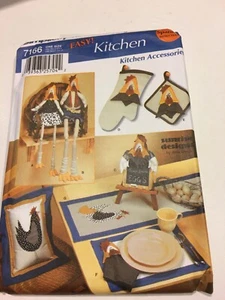 CRAFTS UNCUT SIMPLICITY 7166 Sewing Pattern KITCHEN ROOSTER DOLL ACCESSORIES - Picture 1 of 3