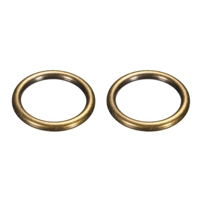 Metal O Ring, 2 Pcs 1.6 Inch OD 1.2 Inch ID 5mm Thick Seamless Dark Gold - Imagem 1 de 4