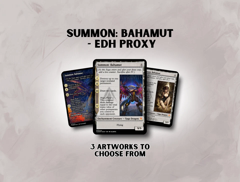 Summon: Bahamut - Custom Magic: The Gathering Card - Image 1 of 4