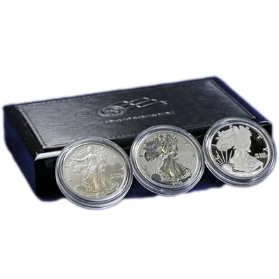 2006-W Proof American Silver Eagle 3-Coin Set (Box, CoA) - Image 1 of 4